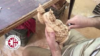 The Carving of Virgin Mary and The Child Jesus' Olive Wood Statue