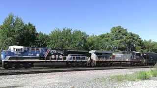 CSX Honoring our Law Enforcement and Seaboard System engines heading west at Wellsboro, IN.