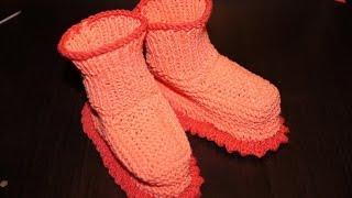 Вязание спицами для начинающих. Пинетки для детей до 1 года   ////   Knitting for beginners. Booties