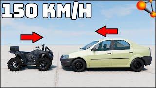 QUAD BIKE vs DACIA LOGAN! 150 Km/H CRASH TEST! - BeamNg Drive