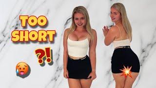 *no bra*no panties* IS THIS TOO SHORT?!  - Mini skirt Try-on 