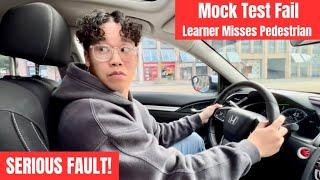 "Driving Mock Test Fail: Had to Intervene to Stop for a Pedestrian Crossing."#failed #drivingtest