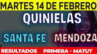 Quinielas Primera y matutina de Santa Fé y Mendoza, Martes 14 de Febrero