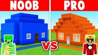 Minecraft NOOB vs PRO: WATER VS LAVA HOUSE BUILD CHALLENGE