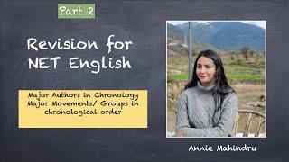 Part 2 -Revision on Major British authors and Major movements/groups - NET English - Annie Mahindru