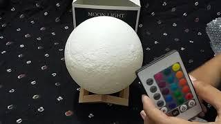 3D moon light ( 16 colors with remote control system )  #home_decoration #moon_light #decoration