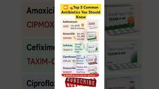 5 Common Antibiotics #shortsfeed #nursing #biology