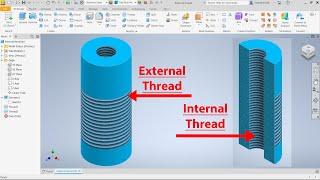 External Thread using Thread Tool in Autodesk Inventor 2025