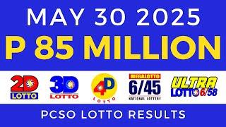 Lotto Result Today 9pm May 30 2025 PCSO