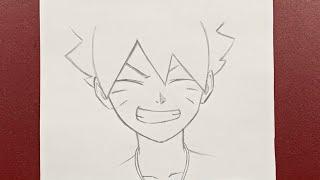 Easy anime drawing | how to draw Boruto Uzumaki step-by-step