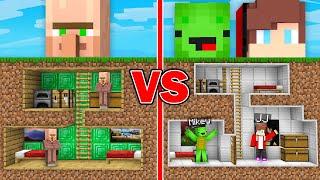 Mikey and JJ vs Villagers UNDEGROUND BASE in Minecraft ! - Maizen