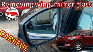 Removing and refitting car wing mirror glass. Be brave & very careful Easy to do Ford Kuga Explorer