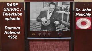 UNIVAC I  Computer Dr. John Mauchly TV talk 1952,  RARE Kinescope! (ENIAC, UNIVAC co-inventor)