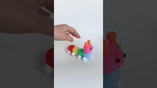  Crocheted small caterpillar // Вязаная маленькая гусеница крючком