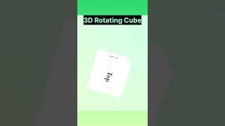 3D Rotating Cube implementation in html css javascript #webdevelopment #css #coding #code #trending