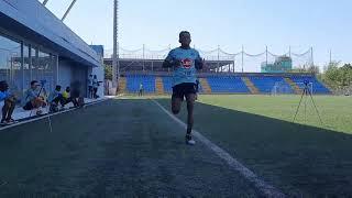 Kaya FC Academy coaches testing running speed