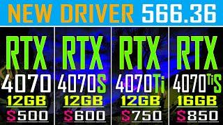 RTX 4070 vs RTX 4070 SUPER vs RTX 4070Ti vs RTX 4070Ti SUPER || NEW DRIVER || PC GAMES TEST ||