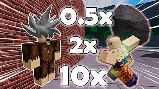 Every WALL COMBO at 0.5x 2x and 10x speed | The Strongest Battleground