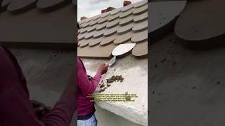 Traditional Roof Craftsmanship Shining with Artisan Skill #work #craftsman
