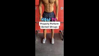 How to PROPERLY Perform Barbell Shrugs With Good Form For Bigger Upper Traps (Exercise Tutorial)