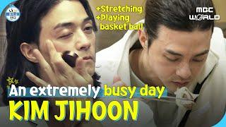 [C.C.] JIHOON's GRWM, Stretching, Basketball, and Mukbang... His Schedule is Packed #KIMJIHOON