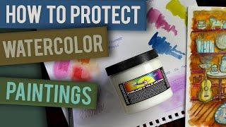 HOW TO PROTECT WATERCOLOR PAINTINGS WITHOUT GLASS - Dorland's Wax Medium & Liquitex Gloss Varnish