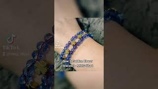 Blue & Golden Clover bracelet - M.V.G Skart #handmadejewellery #jewelry #smallbusiness