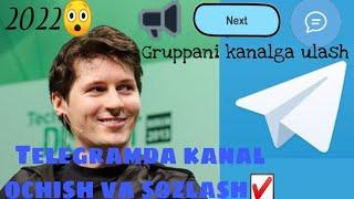 Telegram kanal ochish | Gruppani kanalga ulash | Kanal va gruppa to'liq sozlamalari