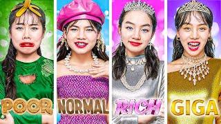 Poor Vs Rich Vs Giga Rich Vs Normal Girl At School! Poor Girl Is A Thief