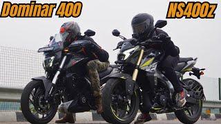 NS400z vs Dominar 400 Drag Race