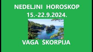 Jasminka Holclajtner-Royal Astro Studio- VAGA, ŠKORPIJA- Nedeljni horoskop 16.-23.9.2024.