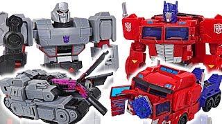 Transformers Cyberverse ultimate class Optimus Prime vs Megatron, dinosuars! - DuDuPopTOY