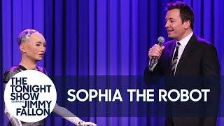 Sophia the Robot and Jimmy Sing a Duet of "Say Something"