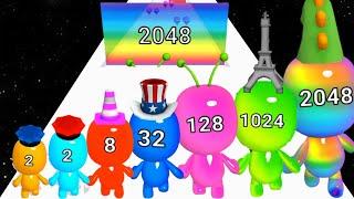 Man Runner 2048 vs Toy Spring - All Level Gameplay (ASMR, Max Level) Mobile Game