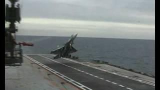 Su-33 Unsuccessful cobra landing attempt - Admiral Kuznetsov ( RuAF)