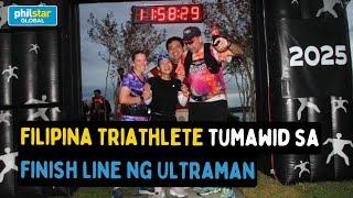 Filipina triathlete Jennifer Aimee Uy tumawid sa finish line sa Ultraman Florida race