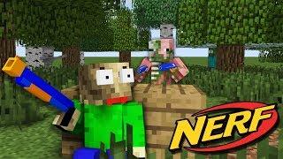 Monster School : NERF WAR CHALLENGE SNIPER VS SLENDRINA GRANDPA , BALDI'S - Minecraft Animation