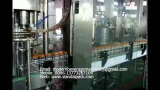 PLC control automatic PET bottle orange juice filling line, juice hot filling machine process