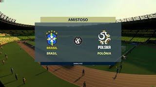 brasil x  Polônia  amistoso modo carreira fifa 22  patch fifa mania