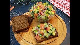 Salad with avocado and trout! / Salad in 10 minutes!