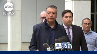 Sen. Alex Padilla speaks after being forcibly removed from DHS press conference