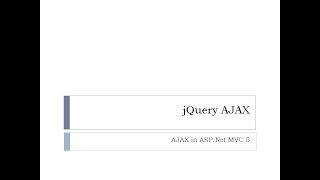 55 - jQuery AJAX with ASP.Net MVC