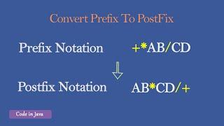 Java coding question - prefix to postfix using stack or recursion