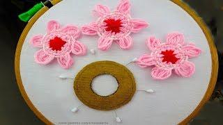 Hand Embroidery Amazing Trick #21|Woolen Flower Embroidery Tricks| Sewing Hack with hijab pin