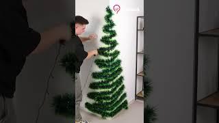 Wall Christmas Tree Hack: Perfect for Tiny Corners! #shorts #youtubeshorts #christmasdecoration