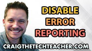 Disable Error Reporting Service on Windows XP