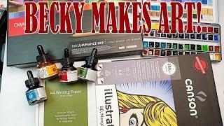 Becky Makes Art! Using My Art Supplies; Watercolors, Pencils and Ink