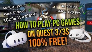 How to Play ANY PC Game on Quest 3/Quest 3s with Multitasking and Pass-through 100% FREE (2024)