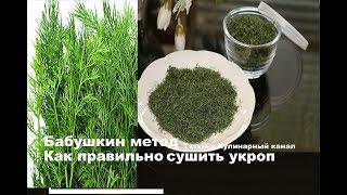 Как правильно сушить укроп на зиму? Бабушкин рецепт!