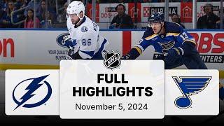 NHL Highlights | Lightning vs. Blues | November 05, 2024